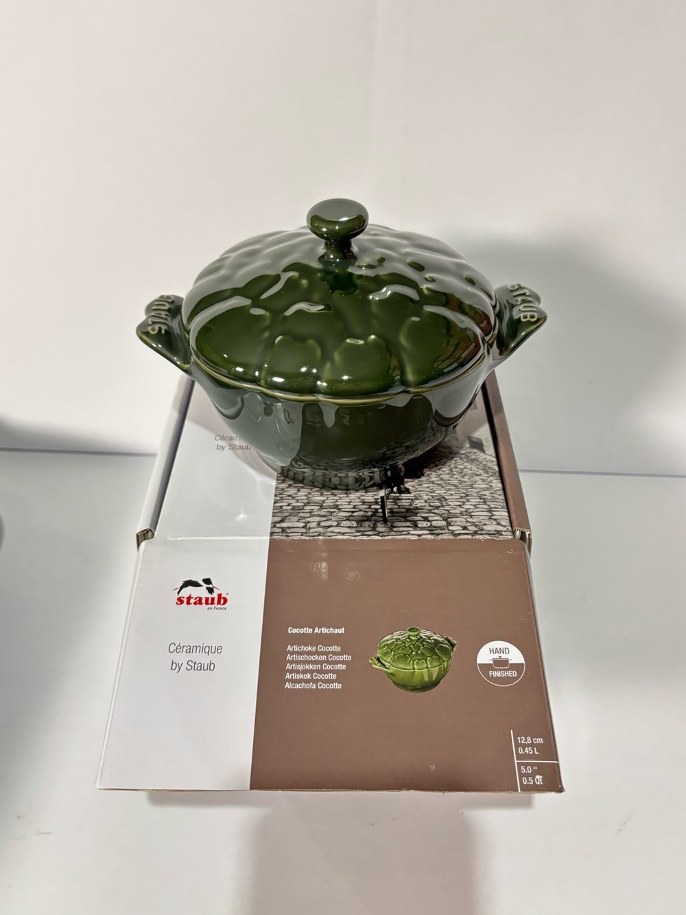 Staub Dark Green Artichaut Ceramic Cocotte
